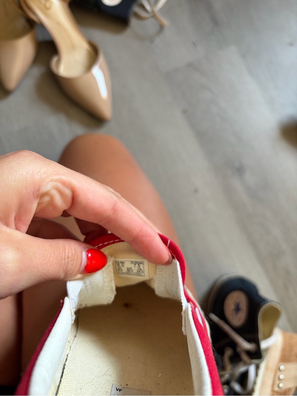 Vans Kids Red Slip-On Canvas Sneakers - Picture 2 of 3